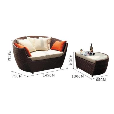 China Hot Sale Modern Wholesales Sun Sofa Patio Bistro Set Couch Outdoor Sofa Rope Garden Deck Furniture for sale