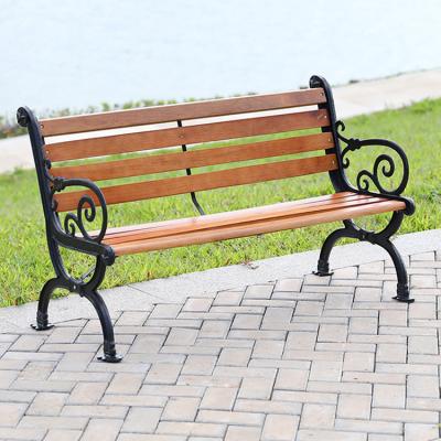 China Backrest 150cm 120cm Long Weather Length Garden Patio Heavy Duty Outdoor WPC Slats Modern Park Bench for sale