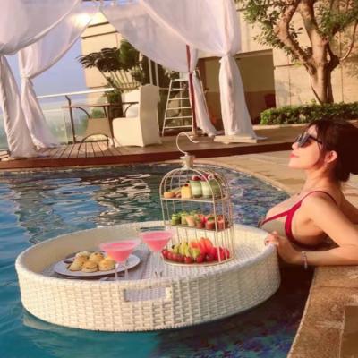 China 100% handmade factories directly supply high quality multiple styles wicker floating Tray For Pool for sale