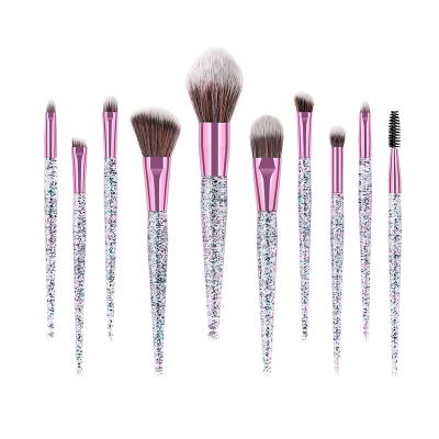 China Angular Blush Fabric Professional Travel Beauty Women Soft Eye Colorful Set Makeup Brush for sale