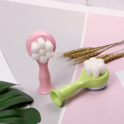 China New Style Popular Black Head Remover Double Sides Silicone Comic Hand Brushes Face Brush for sale