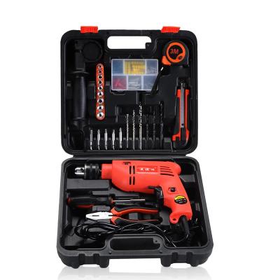 China Original factory wholesale fast delivery 81pc working household electrician woodworking tool kit with electric drill for sale