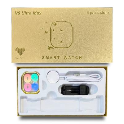 China Smartwatch 2023 ultra max touch screen new arrival gold smartwatch V9 ultra max 2.02inch voice call waterproof for sale