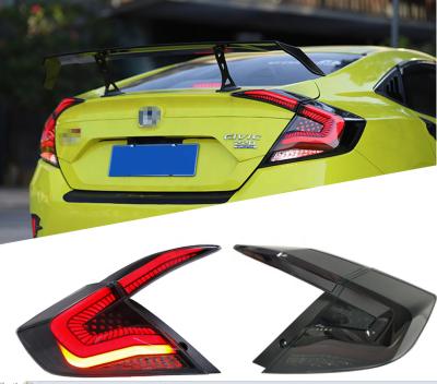 China Autolamp HCmotion Factory Animation 2016 Modified Rear Tail Lamp LED 2017 2018 2019 2020 10th Sedan Assembly Tail Lights For Honda Civic for sale