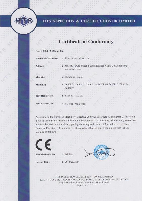 CE - Yantai Jisan Heavy Industry Ltd.