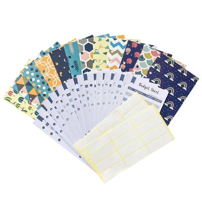 China Eco-Friendly Leather Binder 6 Ring Binder Planner Organizer With PU Cash Budget Envelopes 12 Pack Clear Plastic Envelopes for sale