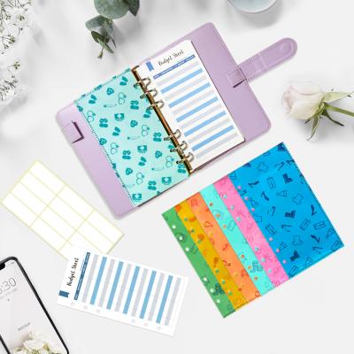 China Eco-friendly Wholesale Waterproof Cash Budget Money Plastic Envelope With PU Leather 6 Holes Ring Binder for sale