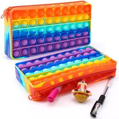 China Business.office.school .gift.etc New Push Sillicon Single Pen Bag For Student Bubble Pop Amazon Colorful Creative Pressure Release for sale