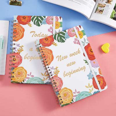 China Hot Sale Recycled Personalized A5 Planners Sublimation Daily Self Care Spiral Notebook Day Diary Weekly Planner for sale