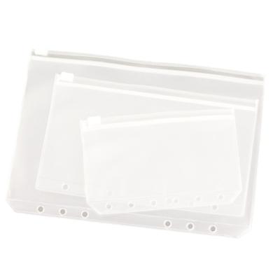 China Reusable and Durable Wholesale PVC Envelope Binder Pocket Refill Clear Ziplock Organizer Stationery A5 A6 A7 for 6-Holes for sale