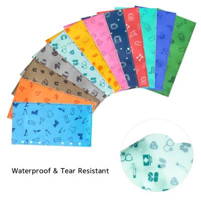 China Eco-Friendly Custom Envelope 12 Money Waterproof Budget Envelope Cash With 12 Expense Tracker And 24 Black Labels for sale