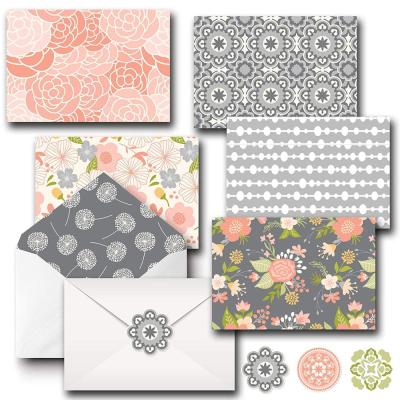 China Eco - Friendly Blank Decorative Envelopes And Note Cards Sticker Set Blank Cards Great For Office Birthdays for sale