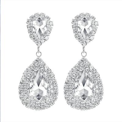 China TRENDY Fashion Rhinestone Water Drop Crystal Earrings Women Prom Water Drop Earrings for sale