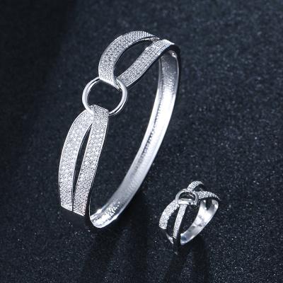 China Hot Selling Vintage Fashion Soft Cross Bracelet Set With Zircon Bracelet Ring Set for sale