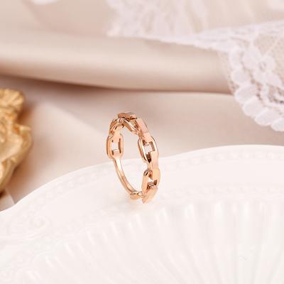 China Fashion CLASSIC titanium steel hollow square ladies ring simple women and soft geometric index finger ring for sale