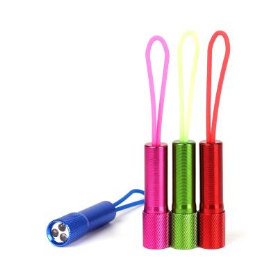 China Wholesale Good Price 3PCS LR44H ON-OFF Battery Mini Led Flash Light With Aluminum Key Chain for sale