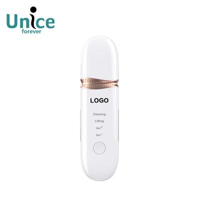 China Perfect Idea DEEP CLEANSING Ion Ultrasound Facial Spatula Portable High Quality Face Peeling Ultrasonic Skin Scrubber for sale