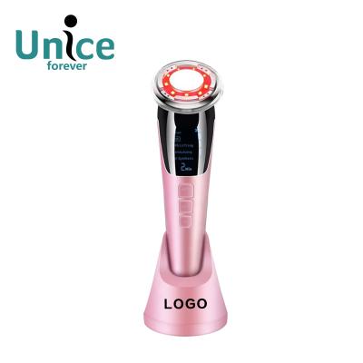 China Ultrasonic Photon Electric Multifunctional Anti-Puffiness Portable Permanent Machine Best RF Hot and Cold Vibrating Facial Massager for sale