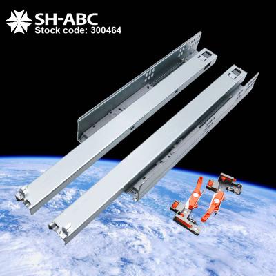 China Modern Synchronously Push Open Stabilizer System Extension Undermount Drawer Slide Full Channel Stabilizing Telescopic for sale