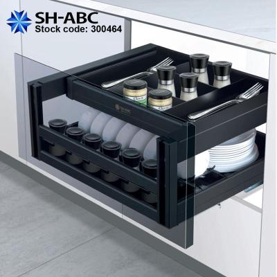 China Modern Aluminum Drawer Basket In Kitchen Furniture Kitchen Drawer Basket for sale