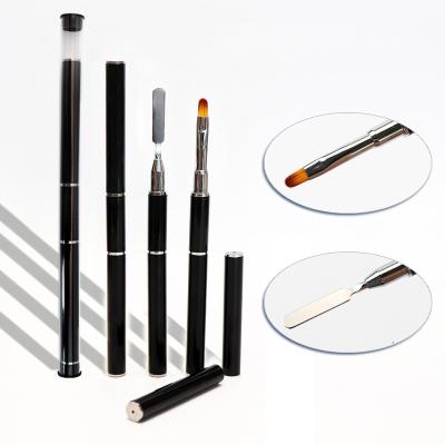 China Double Nail Head Nail Pen Take and Press Glue Embossed Nail Brush Lines Painting Pen Brushes UV Gel Tips Polish Brush for sale