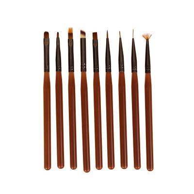 China NAIL Nail Art Brush 9 Color Drawing Set Wire Nail Pen Beginner Flower Halo Dye Gradient Nail Enhancement Tool for sale