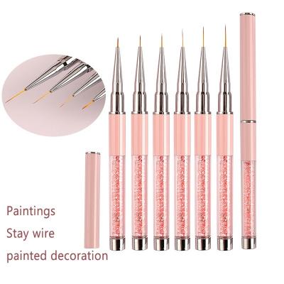 China NAIL Ultra Fine Wire Drawing 6 Pieces Set Professional Pen Holder Nail Painting Flower Brush Nail Art Acrylic Set Brush for sale