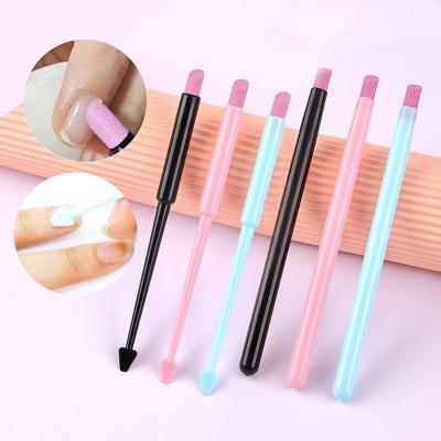 China Sandpaper + EVA+PP board double headed nail polish quartz pen for exfoliating and dead skin removal, multi-function polishing and repair pen tool for sale