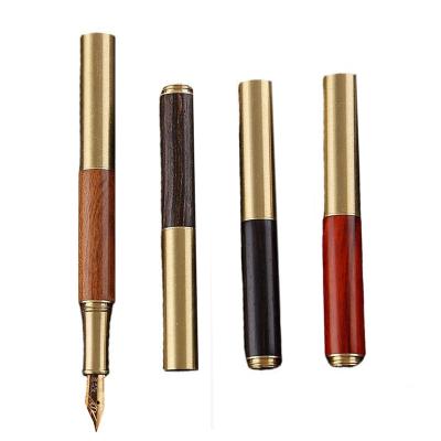 China Student Mini Short Rod Brass Sandalwood Pen Business Signature Pen Personality Gift Advertising Pen Wholesale Creative for sale