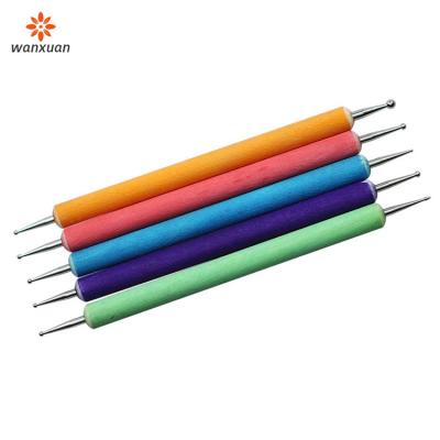 China Double Head Dotting Pen Professional Nail Picker Nail Art Painting Dotting Brush Metal Double Head Nail Art Dotting Tools for sale