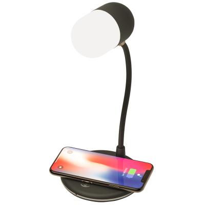 China Hotel Indoor Upgraded Version Of Modern Mobile Phone Home Charger USB LED Desk Lamp Wireless Charging for sale