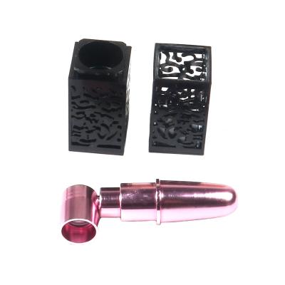 China Factory New Minimalist Lipstick Pipe Design 8cm Wholesale Detachable Metal Lipstick Smoking Pipe for sale