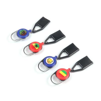 China Rubber Plastic JR Premium Creative Custom Plastic Ignitors Metal Prevent Loss To Pull Out Retractable Clip Key Chain Igniter Holder for sale