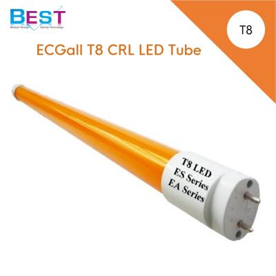 China Desktop ECGall T8 Yellow LED Tube with 500nm 520nm Cut Out and UV Filtered to Retrofit T8 Clear Old Room Yellow Fluorescent Tube for sale