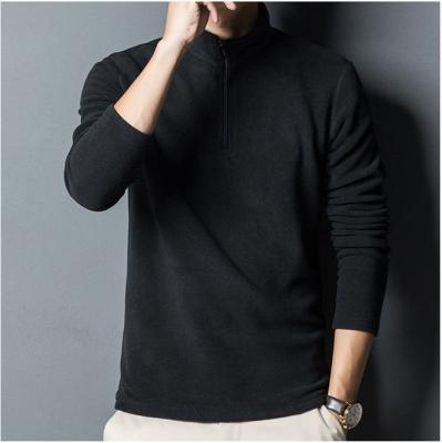 China Autumn Solid Color Mens Half Zipper Fleece Sweater Comic Spring Coat Autumn And Winter Men Anti-wrinkle Hot Selling Collar Pullover for sale