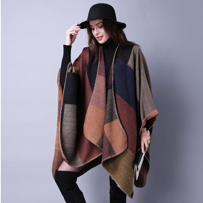 China Autumn and winter long scarf all-match plaid ladies travel shawl Europe and the United States foreign trade style split ethnic thicke for sale