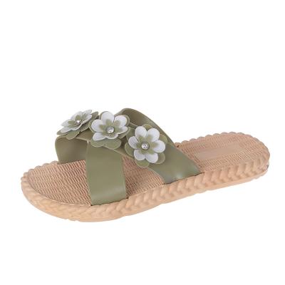 China Fashion Trend Summer Beach Shoes Lovely Flower Comfortable Ladies Slipper Sandals for sale