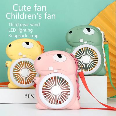 China Night Light Student Portable Handheld Mini Fan Children Charging Outdoor Fan Creative Cartoon USB Fans With Lanyard for sale