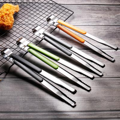 China Disposable BBQ Hot Tongs Stainless Steel Tongs Multifunctional Sales Food Clip for sale