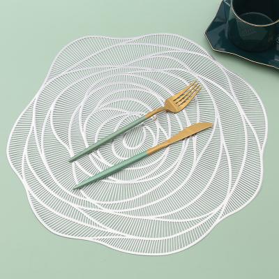 China PVC Plate Mat Modern French Generous Table Mat Creative Single Rose Home Anti-Slip Place Mat Table Mat Minimalist for sale