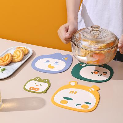 China Kitchen Mat Cartoon Heat Resistant Anti-scalding Mat Placemat Table Mats Cup PVC Heat Insulation Minimalist Pad for sale