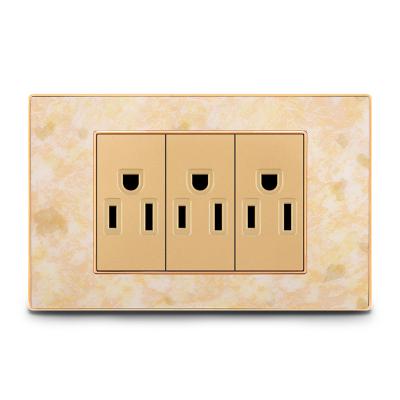 China Factory Direct Selling Residential / Multipurpose Standard Grounding Acrylic Power Outlet Switch American Socket for sale