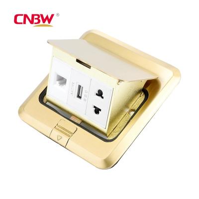 China Commercial 10A 220V-250V POP UP USB Port Net Port Floor Box / Multiple Floor Socket for sale