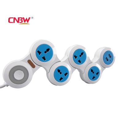 China Dual USB Multi Ports Outlet Power Cord Plug Charging Strip With USB Extension Socket for sale