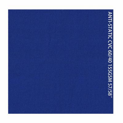 China Organic CVC TWILL ANTISTATIC WORK WEAR UNIFORM FABRIC WITH READY GOODS for sale