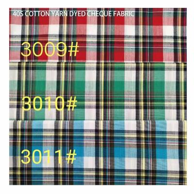 China Organic 40S COTTON YARNS DYED CHECK FABRIC WITH READY GOODS for sale