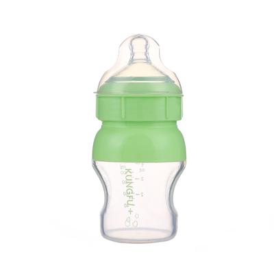 China BPA Free Wide Neck 120ml/4oz Food Grade Silicone Baby Free Wide Handle Baby Bottle for sale