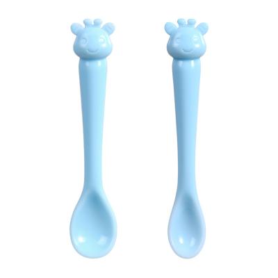 China BPA Free Silicone Cute Baby Feeding Spoon Food Grade Spoon Cartoon Shape for sale