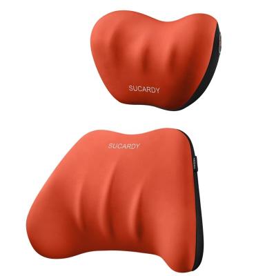 China Single Color with No Pattern Car Pillow Auto Necks Support Pillows Cushion for Relieving Neck Fatigue with Pu Leather and Memory Foam Cars Seat Headrest for sale