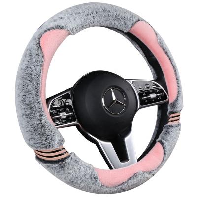 China Business/Luxury novelty design cute anti skid thermal popular comfy feel soft plush fuzzy young lady steering wheel cover for carCARTOON CAT for sale